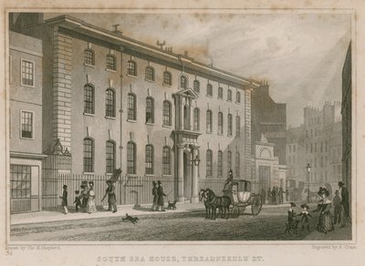 The South Sea House, Threadneedle Street, London by Thomas Hosmer Shepherd