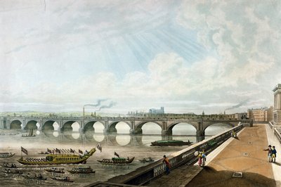 View of Waterloo Bridge from the East End of Somerset House Terrace by Thomas Hosmer Shepherd