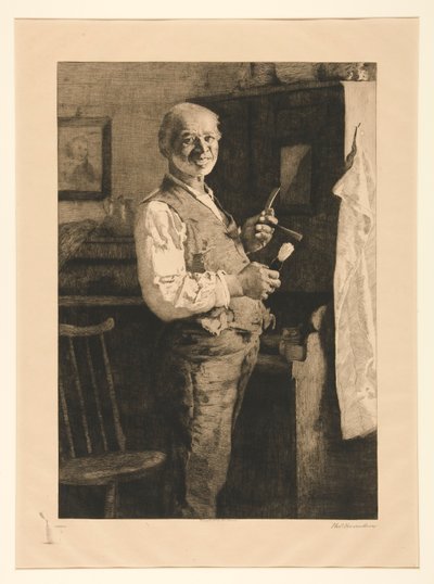 Untitled [Man preparing to shave] by Thomas Hovenden