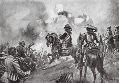 Francesco Morosini Bombarding the Parthenon by Thomas Hutchison Peddie