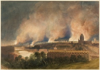 Bristol seen from Pile Hill, on the night of the 30th October by Thomas Leeson the Elder Rowbotham