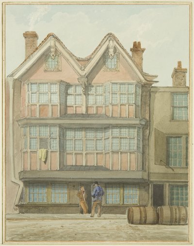 Old Houses in West Side, Marsh Street by Thomas Leeson the Elder Rowbotham