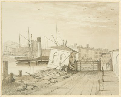 Subsidence of Toll House, on Prince Street Bridge, 1828 by Thomas Leeson the Elder Rowbotham