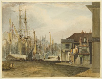 The Quay, looking North, with the Old Corn Exchange by Thomas Leeson the Elder Rowbotham