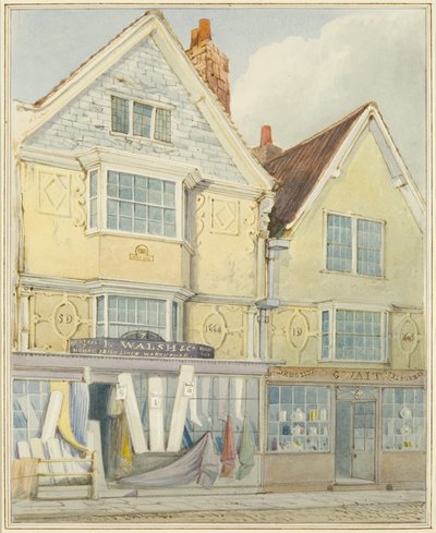 Two old Houses on the North Side of Castle Street by Thomas Leeson the Elder Rowbotham