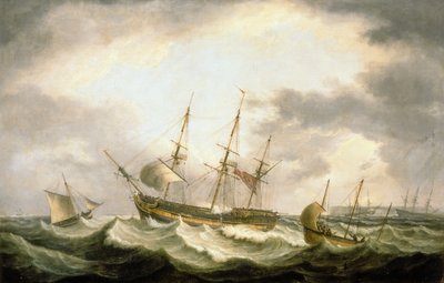 A Three Master adrift in the Downs with help at Hand by Thomas Luny