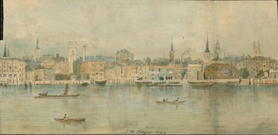 Panorama of River Thames, North Side, in 13 parts by Thomas Mann Baynes