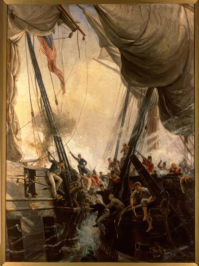 Shannon and Chesapeake in Close Combat, 1813 / Painting by Hemy, 1895 by Thomas Marie Hemy