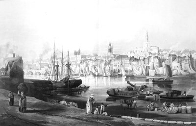 View of the port and town of Newcastle upon Tyne, from the Rope Walk, Gateshead, engraved by Robert Havell, 1819 by Thomas Miles Richardson