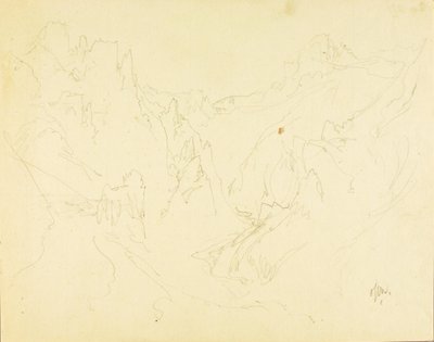 Field Sketch of Rocky Canyon by Thomas Moran