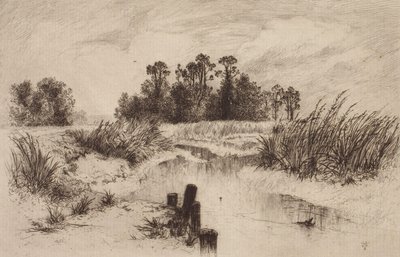 Marshy Landscape with Stream by Thomas Moran