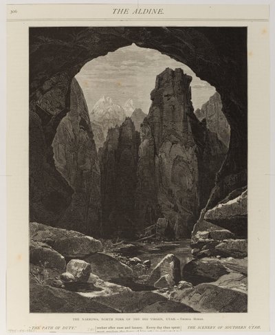The Narrows, North Fork of the Rio Virgen, Utah by Thomas Moran