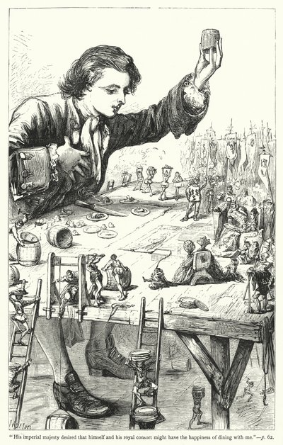 Illustration for Gulliver’s Travels by Jonathan Swift by Thomas Morten