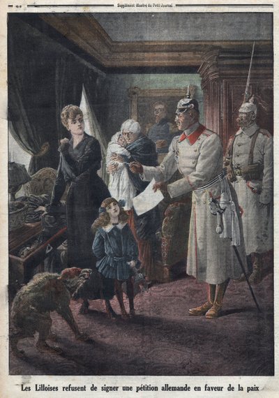 First World War: Lille Residents Refusing to Sign a Petition from German Soldiers for Peace by Thomas & Mortimer John Hamilton (1741-79) Jones