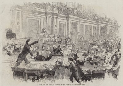 A Scene in the Hall of Representatives, Washington by Thomas Nast