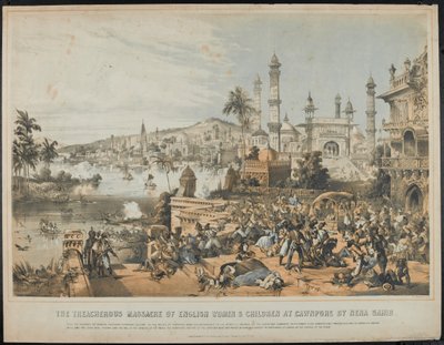 The Treacherous Massacre of English Women and Children at Cawnpore by Nena Sahib during the Indian Mutiny of 1857 by Thomas Packer