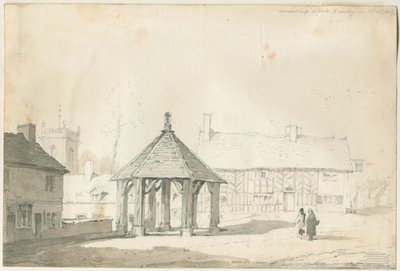Abbots Bromley Tudor - Market Cross and House by Thomas Peploe Wood