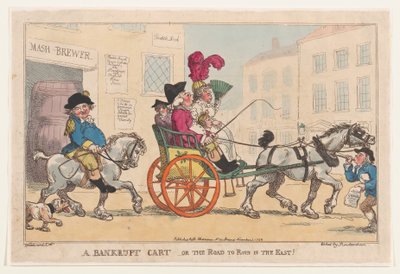 A Bankrupt Cart, or The Road to Ruin in the East! by Thomas Rowlandson
