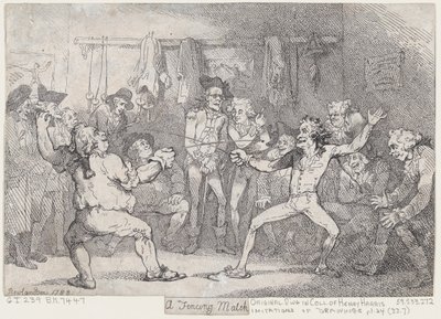 A Fencing Match by Thomas Rowlandson