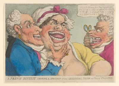 A French Dentist Showing a Specimen of His Artificial Teeth and False Palates by Thomas Rowlandson