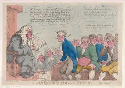 A Lamentable Case of a Jury-Man, March 10, 1815 by Thomas Rowlandson