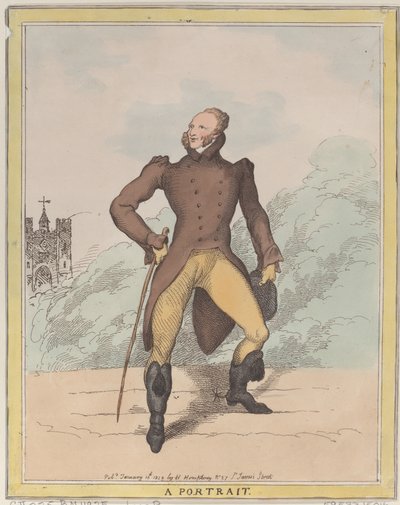 Portrait of Lord Petersham, January 10, 1812 by Thomas Rowlandson