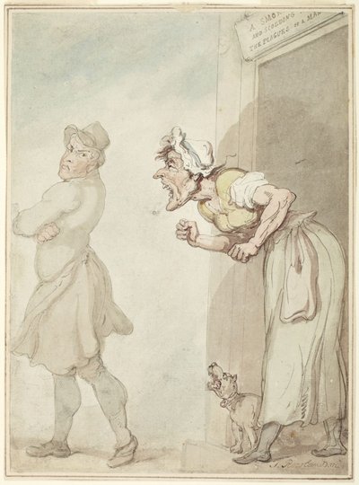 A Smoking Chimney and Scolding Wife: The Plagues of Man by Thomas Rowlandson