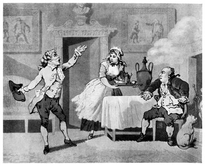 Actor reciting to a manager by Thomas Rowlandson