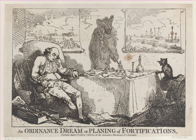 An Ordinance Dream or Planning of Fortifications, March 7, 1786 by Thomas Rowlandson