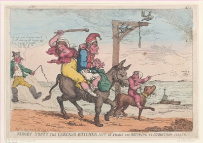 Bloody Boney the Carcass Butcher Left of Trade and Retiring to Scarecrow Island, April 12, 1814 by Thomas Rowlandson