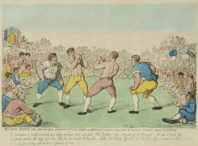 Boxing Match for 200 Guineas between Dutch Sam and Medley by Thomas Rowlandson