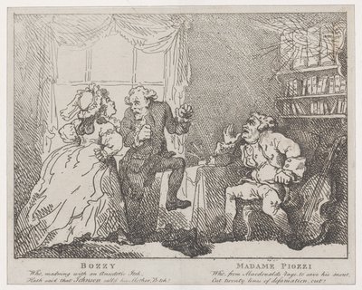 Bozzy and Madame Piozzi Frontispiece, Bozzy and Piozzi by Peter Pindar by Thomas Rowlandson