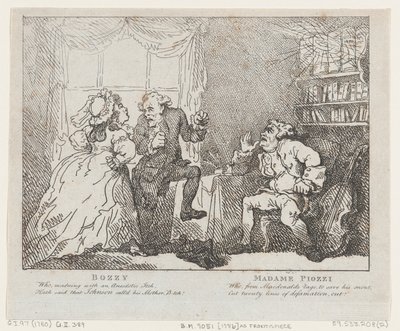 Bozzy and Madame Piozzi Frontispiece, Bozzy and Piozzi by Peter Pindar, 1780-86 by Thomas Rowlandson