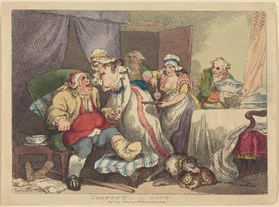 Comfort in the Gout by Thomas Rowlandson