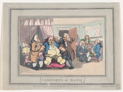 Comforts of Bath, Plate 1 by Thomas Rowlandson