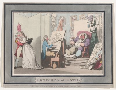 Comforts of Bath, Plate 6 by Thomas Rowlandson