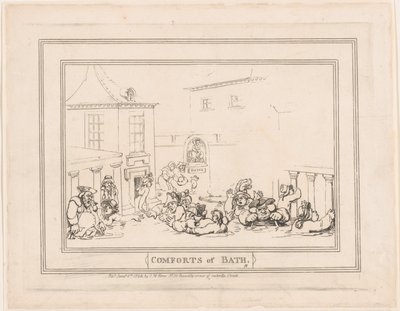Comforts of Bath, Plate 7, January 6, 1798 by Thomas Rowlandson