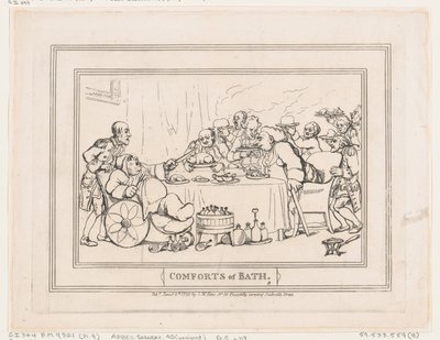 Comforts of Bath, Plate 9 by Thomas Rowlandson