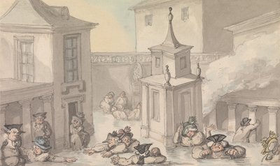 Comforts of Bath: The Bath by Thomas Rowlandson