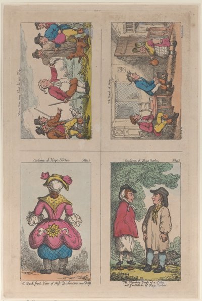 Costume of Hogs Norton, How a Man May Shoot His Own Wig, and The Maid of Mim, 1809 by Thomas Rowlandson