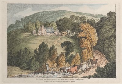 Cottage near the Devils Jump in the Dutchy of Cornwall, from Views in Cornwall, April 12, 1812 by Thomas Rowlandson