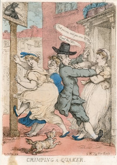 Crimping a Quaker by Thomas Rowlandson