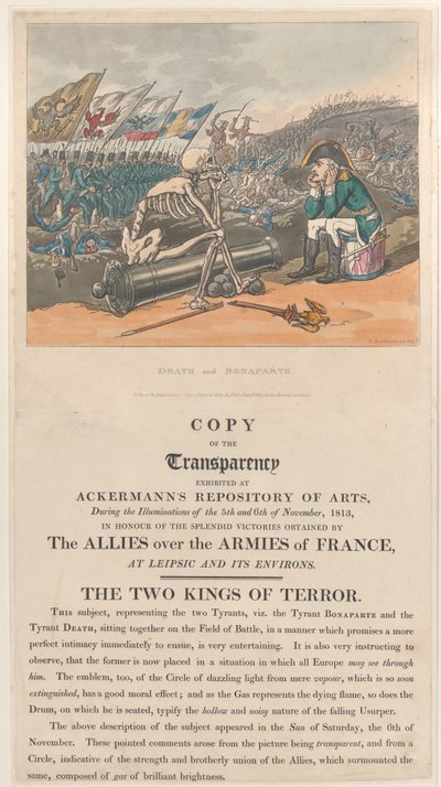 Death and Bonaparte, The Two Kings of Terror, January 1, 1814 by Thomas Rowlandson
