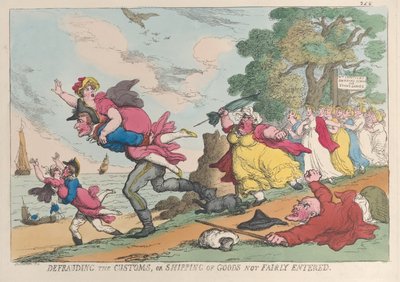 Defrauding the Customs, or Shipping the Goods Not Fairly Entered by Thomas Rowlandson