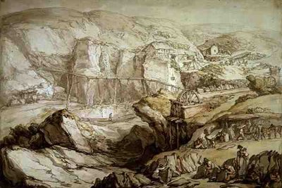 Delabole Slate Quarry by Thomas Rowlandson