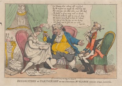 Dissolution of Partnership, or the Industrious Mrs. Clarke Winding Up Her Accounts by Thomas Rowlandson