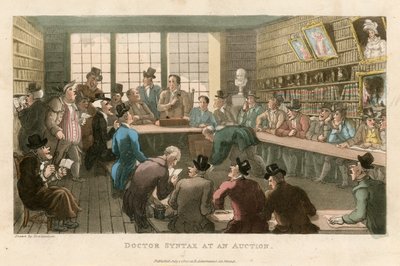Doctor Syntax at an auction by Thomas Rowlandson