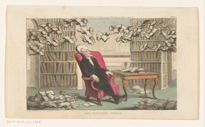 Doctor Syntax Sleeping in a Library by Thomas Rowlandson
