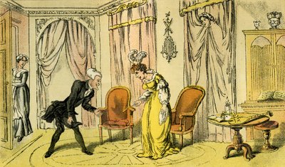 Dr Syntax received by the maid instead of the mistress by Thomas Rowlandson