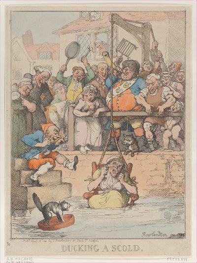 Ducking a Scold, April 12, 1803, reissued April 12, 1812 by Thomas Rowlandson